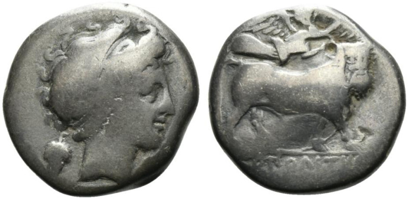 Southern Campania, Neapolis, c. 300-275 BC. AR Didrachm (19mm, 6.89g, 7h). Head ...