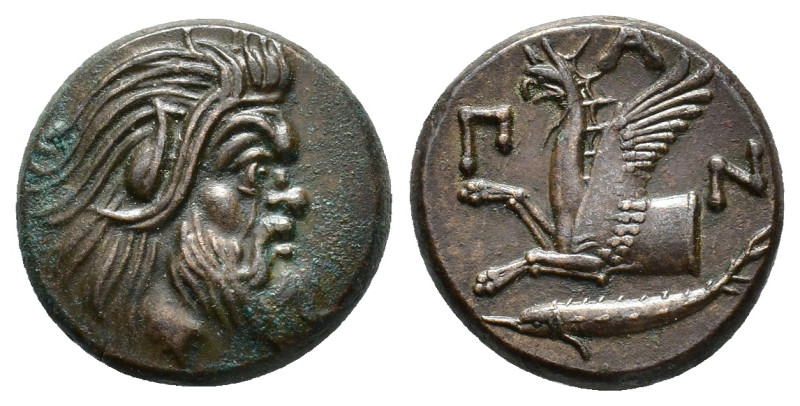 Cimmerian Bosporos, Pantikapaion, c. 310-304/3 BC. Æ (19,57 mm, 7,50 g). Bearded...