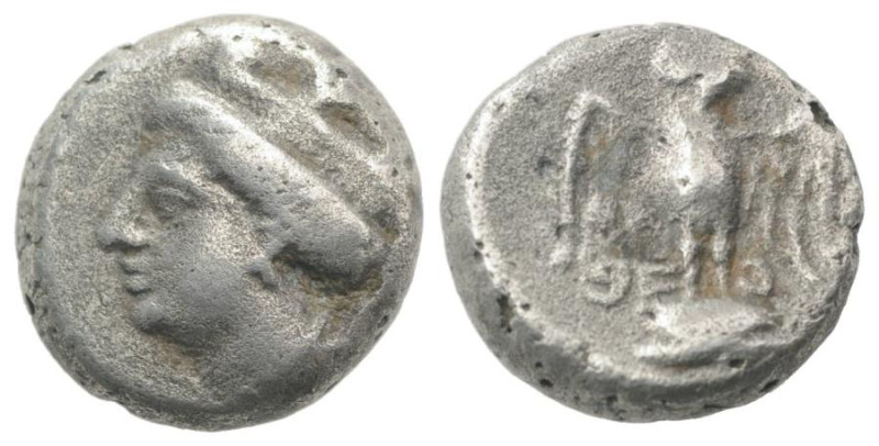 PONTOS, Amisos. 4th century BC. AR Siglos (15mm, 4.09 g, 1h). Head of Hera left ...