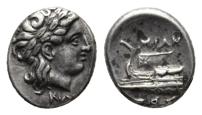 Bithynia, Kios, c. 345-315 BC. AR Hemidrachm (11,49 mm, 2,44 g). Miletos, magist...