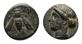 Ionia, Ephesos, c. 4th century BC. Æ (9,88 mm, 1,50 g). BMC 68. Very fine.