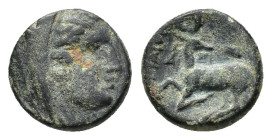 Ionia, Ephesos, c. 290-281 BC. Æ (14,52 mm, 3,98 g). Aristaios, magistrate. SNG Copenhagen 258-9 var. (magistrate). Very fine.