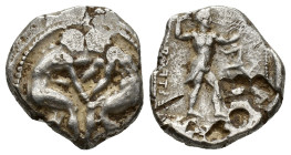 Pamphylia, Aspendos, c. 420-400 BC. AR Stater (20,88 mm, 10,90 g). SNG von Aulock 4504. Good fine.