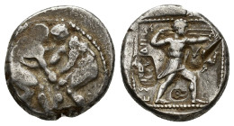 Pamphylia, Aspendos, c. 420-400 BC. AR Stater (20,59 mm, 10,86 g). SNG von Aulock 4504. About very fine.