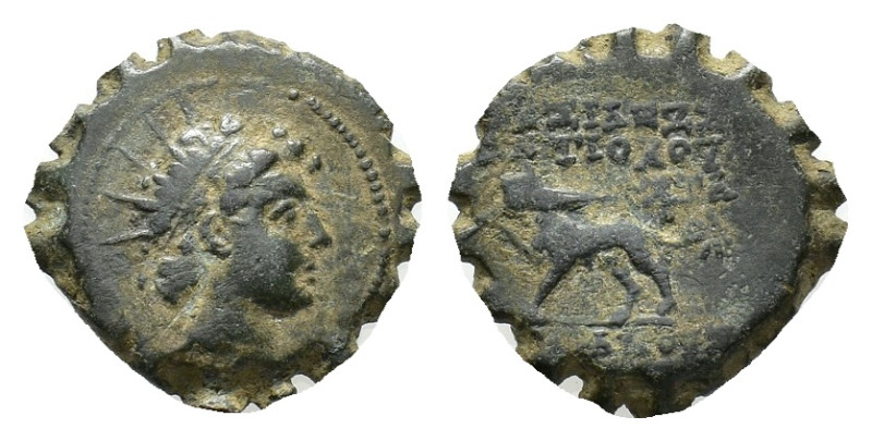 Seleukid Kings. Antiochos VI Dionysos (144-142 BC). Æ Serrate (17,14 mm, 4,08 g)...