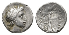 Kings of Cappadocia, Ariobarzanes III (52-42 BC). AR Drachm (14,73 mm, 3,78 g). Eusebeia, 44 BC. Simonetta 1b; HGC 7, 853. Very fine.