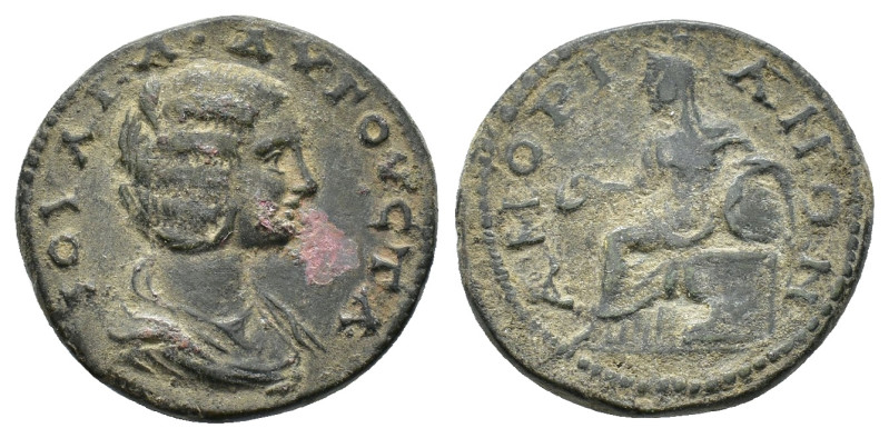 Phrygia, Amorium. Julia Domna (Augusta, 193-217). Æ (22,95 mm, 7,71 g). Apparent...