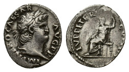 Nero (54-68). AR Denarius (16,79 mm, 3,33 g). Rome, AD 67-68. RIC 69. About very fine.