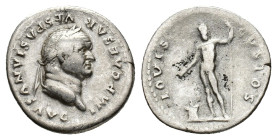 Vespasian (69-79). AR Denarius (18,26 mm, 3,33 g). Rome, AD 76. RIC 849; RSC 222. Very fine.