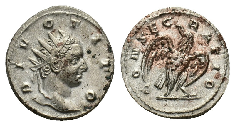 Divus Titus (died AD 81). AR Antoninianus (20,39 mm, 4,76 g). Rome, AD 250/1. RI...