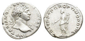 Trajan (98-117). AR Denarius (16,88 mm, 3,21 g). Rome, AD 108-109. RIC 121; RSC 81. Good very fine.
