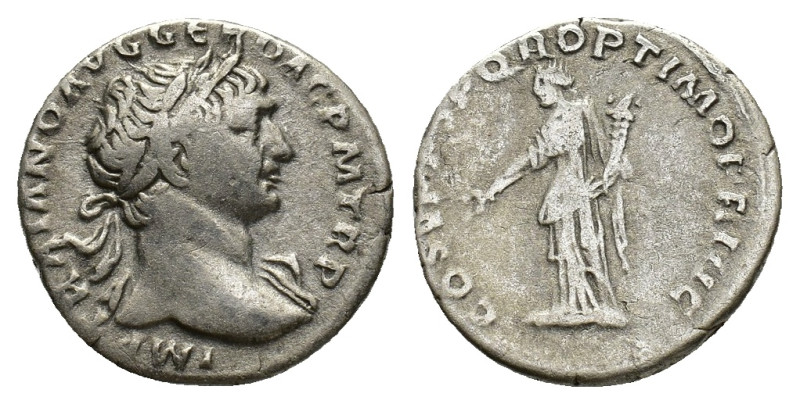 Trajan (98-117). AR Denarius (17,51 mm, 3,05 g). Rome, AD 108-109. RIC 121; RSC ...