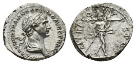Trajan (98-117). AR Denarius (18,73 mm, 3,32 g). Rome, 114-6. RIC II 337; RSC 270. Very fine.