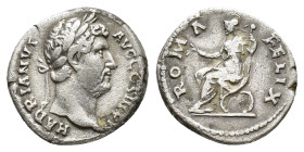 Hadrian (117-138). AR Denarius (16,95 mm, 3,37 g). Rome, AD 134-138. RIC 264; RSC 1304. Very fine.