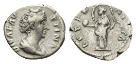Diva Faustina Senior (died 140/1). AR Denarius (17,77 mm, 3,42 g). Rome. RIC 351 (Pius). Very fine.