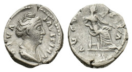 Diva Faustina Senior (died 140-141). AR Denarius (16,07 mm, 2,96 g). Rome. RIC 363 (Pius). About very fine.