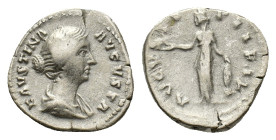 Faustina Junior (Augusta, 147-175). AR Denarius (16,88 mm, 3,54 g). Rome. RIC 495a (Pius). Very fine.