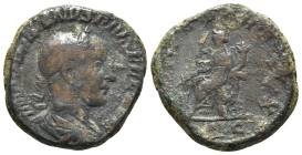 Gordian III (238-244). Æ Sestertius (28mm, 19.29g, 12h). Rome, 243-4. Laureate, draped and cuirassed bust r. R/ Fortuna seated l., holding rudder and ...