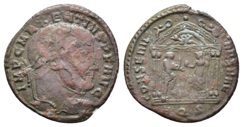 Maxentius (306-312). Æ Follis (24,81 mm, 6,07 g). Aquileia, AD 307. RIC 113. Abo...