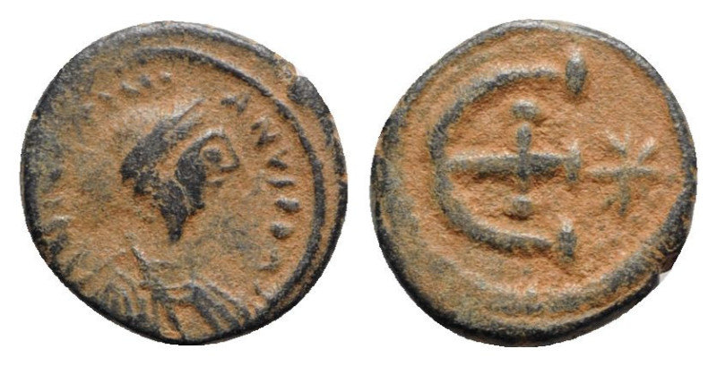 Justinian I (527-565). Æ 5 Nummi (16mm, 2.51g, 6h). Theoupolis (Antioch), c. 551...