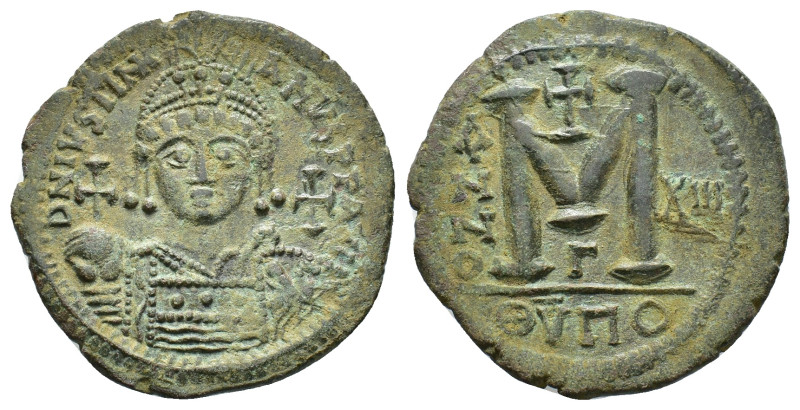 Justinian I (527-565). Æ 40 Nummi (36,73 mm, 21,79 g). Antioch, year 13 (AD 539/...