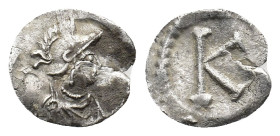 Anonymous. Time of Justinian I, c. AD 530 or later. AR Siliqua or Scripulum(?) (11,89 mm, 0,48 g). Bendall, Anonymous Type 8; Vagi 3051. About very fi...