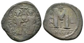 Justin II and Sophia (565-578). Æ 40 Nummi (30,7 mm, 17,13 g). Antioch, uncertain year. Sear 379. Good fine.