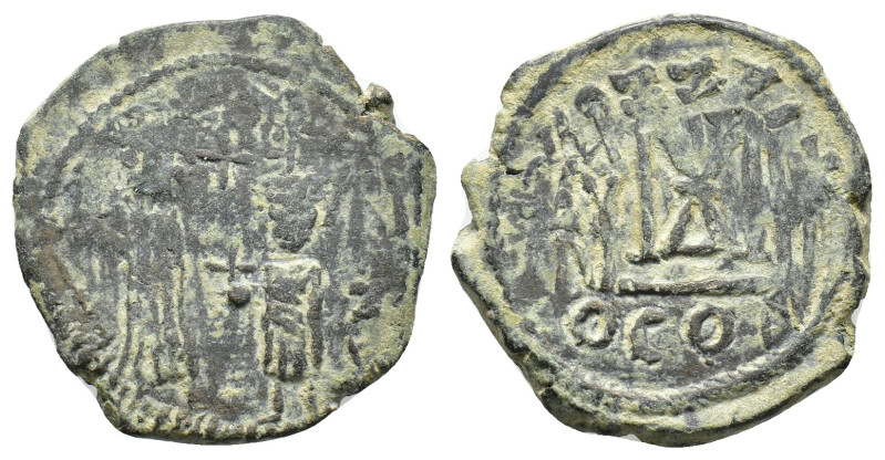 Heraclius with Heraclius Constantine (610-641). Æ 40 Nummi (26,92 mm, 10,90 g). ...