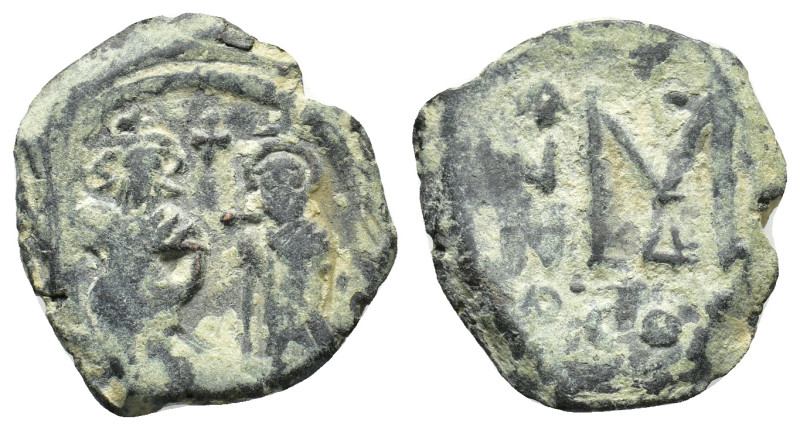 Heraclius with Heraclius Constantine (610-641). Æ 40 Nummi (23,9 mm, 7,66 g). Co...