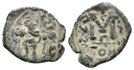 Heraclius with Heraclius Constantine (610-641). Æ 40 Nummi (23,03 mm, 5,95 g). Constantinople, uncertain year. Sear 810. Good fine.