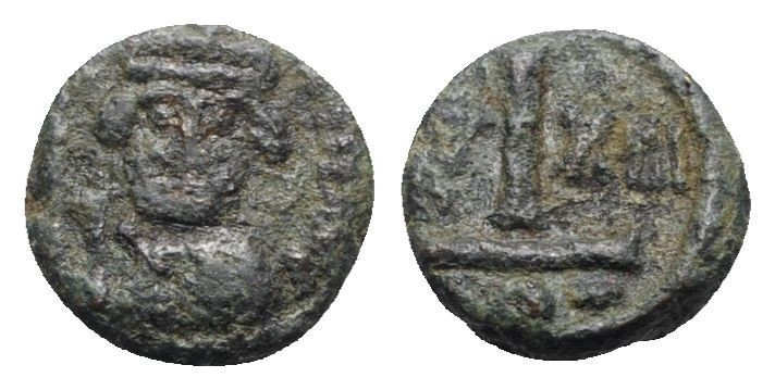 Heraclius (610-641). Æ 10 Nummi (12mm, 2.44g, 6h). Catania, year 13. Good Fine -...