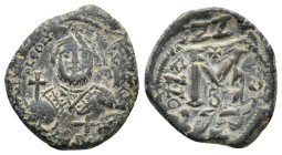 Leontius (695-698). Æ 40 Nummi (23,5 mm, 9,53 g). Constantinople, uncertain year. Sear 1334. About very fine.
