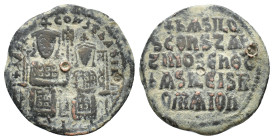 Basil I, the Macedonian (867-886). Æ Follis (25,17 mm, 5,62 g). Constantinople, AD 867-876. Sear 1710. About very fine.