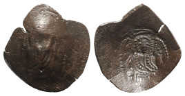 Latin Empire of Constantinople, 1204-1261. Æ Trachy (22mm, 1.99g, 6h). Nimbate bust of Christ facing, raising hand in benediction. R/ Archangel Michae...