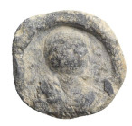 Byzantine or late Roman Pb Seal (18mm, 5.42g). Bust facing. Near VF