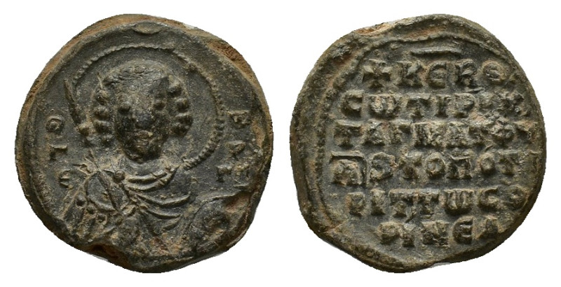 Byzantine Lead seal (18,39 mm, 6,35 g). Very fine.