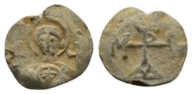 Byzantine Lead seal (20,22 mm, 8,34 g). About very fine.