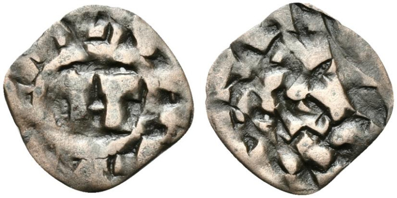 Italy, Lucca. Enrico III, IV or V (1039-1125). BI Denaro (17mm, 0.63g). Monogram...