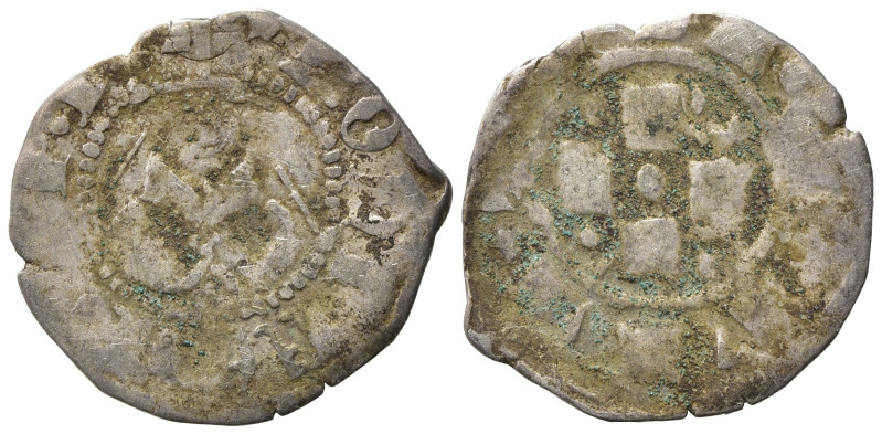 Italy, Papal, Rome. Bonifacio IX (1389-1404). AR Bolognino (17mm, 0.65g). Facing...