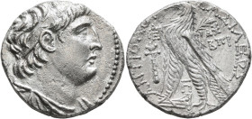 Tetradrachm AR
Seleukid Kings of Syria, Antiochos VII Euergetes (Sidetes), 138-129 BC, Phoenician standard, Tyre, SE 182 = 131/0. Diademed and draped...