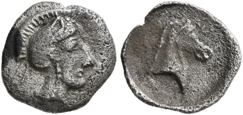 Tetartemorion AR
Thessaly, Pharsalos, mid-late 5th century BC, Head of Athena t...