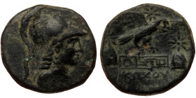 Bronze AE
Phrygia, Apameia, c. 100-50 BC, struck under Kokos magistrate, Draped bust of Athena right in crested Corinthian helmet / ΑΠΑΜΕΩΝ, eagle wi...