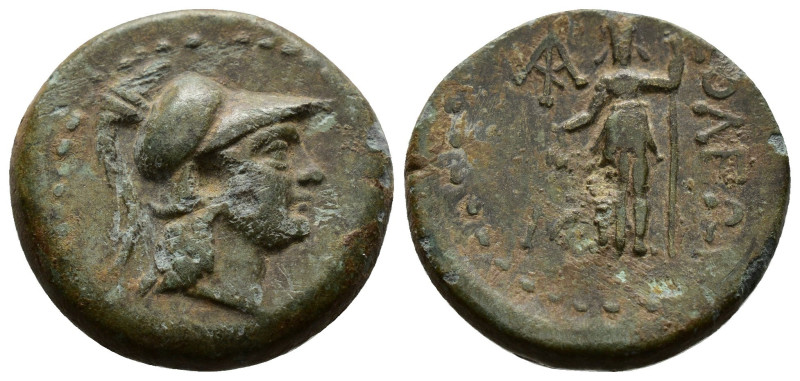 Bronze AE
Cilicia, Soloi-Pompeiopolis, 2nd-1st century, Helmeted head of Athena...