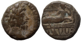 Tetradrachm BI
Egypt, Alexandria, Marcus Aurelius, 161-180. BI Tetradrachm, Laureate head right. Rev. Tyche reclining on couch left, wearing kalathos...