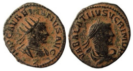 Antoninianus AE
Aurelian (270-275) and Vaballathus
21 mm, 3,58 g