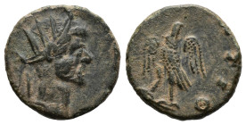 Antoninianus AE
Divus Claudius II Gothicus, Rome, AD 270-271, Radiate head to right, eagle standing to right with head turned to left
14 mm, 1,50 g