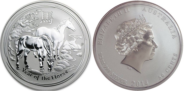 1/2 OZ AR
Australia, Lunar II, Horse, 2014 Perth Mint
15,60 g