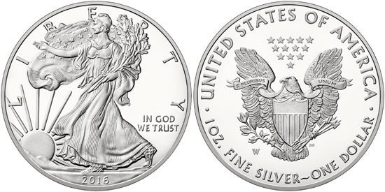 1 OZ AR
USA, Walking Liberty / Eagle, 2016
40 mm, 31,10 g