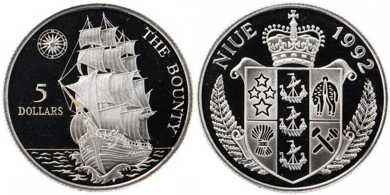 5 Dollar AR
Niue, The Bounty,1992, Silver 500/1000
30 mm, 10 g
KM# 55