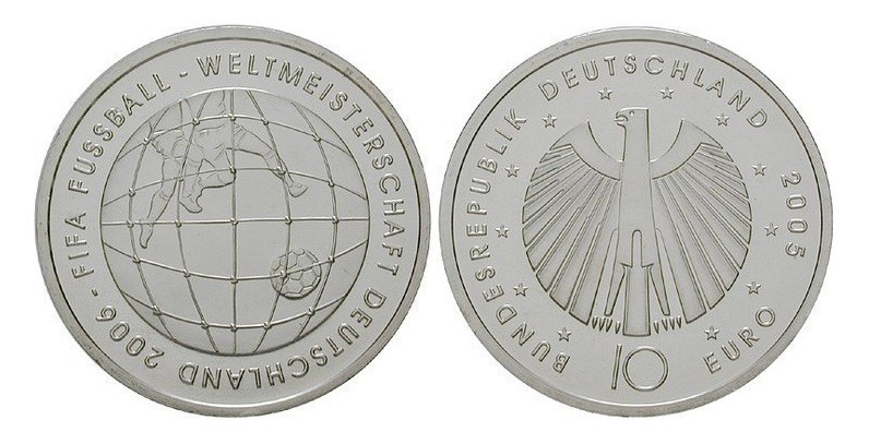 10 Euro AR
FIFA Weltmeisterschaft Deutschland 2006
32 mm, 16,5 g